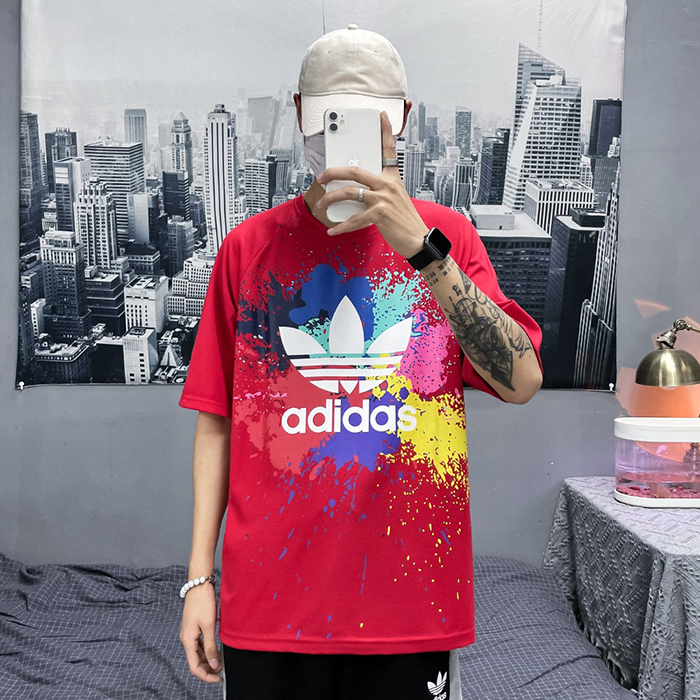 Fashion Summer Short sleeve T-shirt-Red-7870570