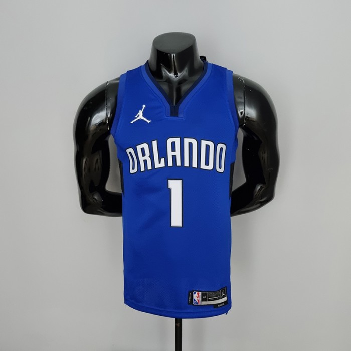 75th Anniversary McGrady #1 Orlando Magic Blue NBA Jersey-5655640