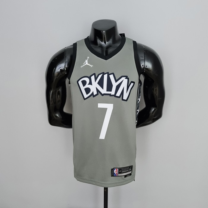 75th Anniversary Durant #7 Brooklyn Nets City Edition Gray NBA Jersey-9537438