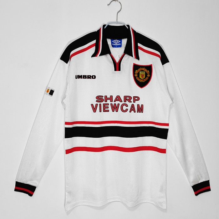 1998/99 Retro Manchester United M-U Away Long Jersey version Long sleeve-7530787