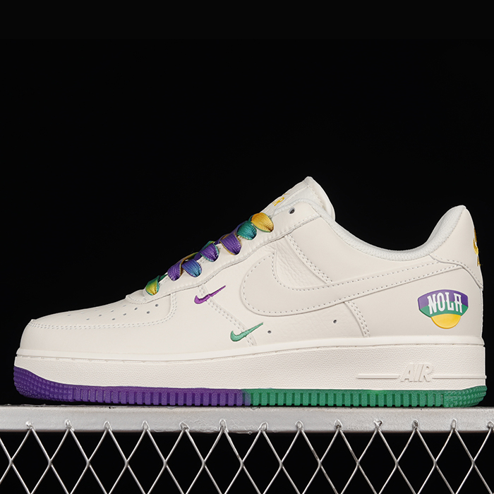 Air Force 1'07 Low Running Shoes-White/Purple-2362943