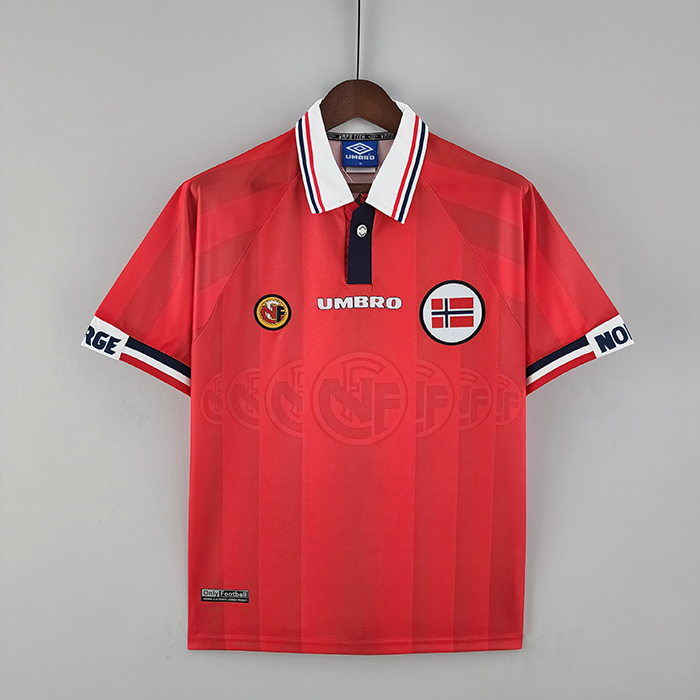 Retro 98/99 Norway home Red Jersey version short sleeve-3536526