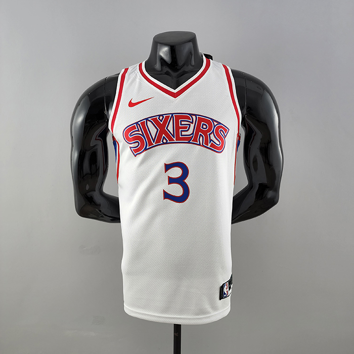 Rookie Philadelphia 76ers Iverson #3 white NBA Jersey-7028514