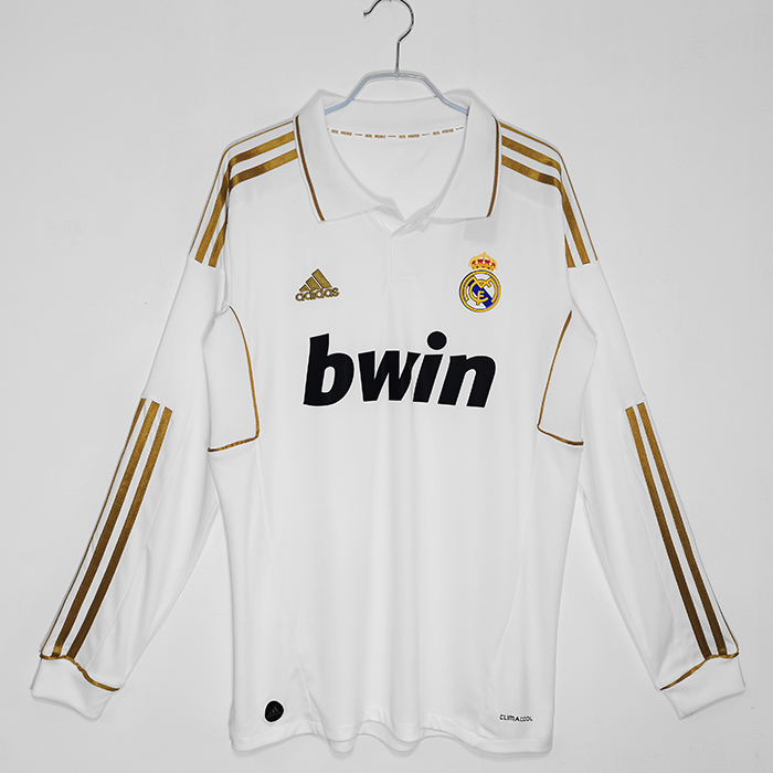 2011/12 Retro Real Madrid Home White Jersey version Long sleeve-7498036