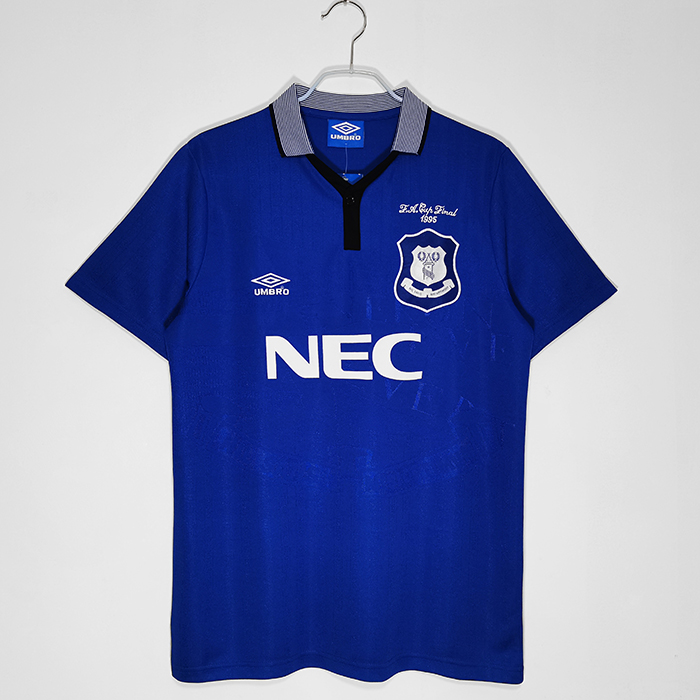 1995 Retro Everton home Blue Jersey version short sleeve-6382839