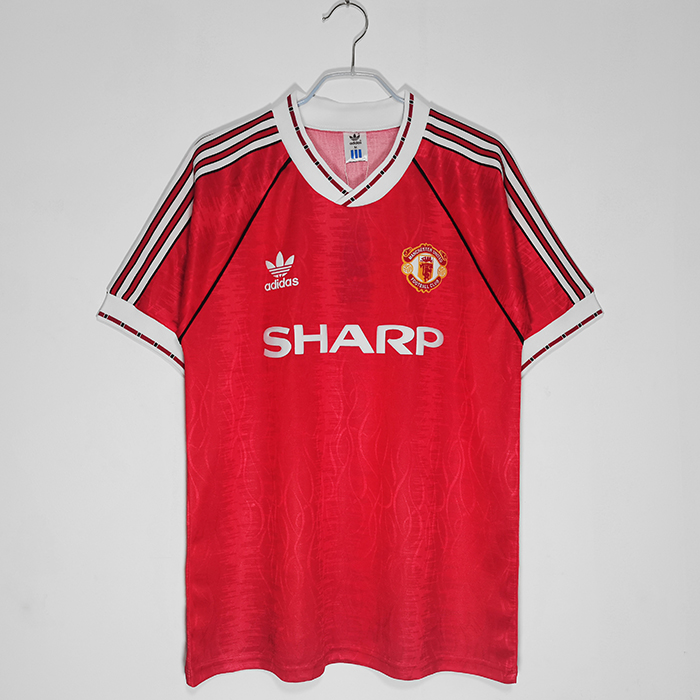1991/92 Retro Manchester United M-U Home Red Jersey version short sleeve-308181