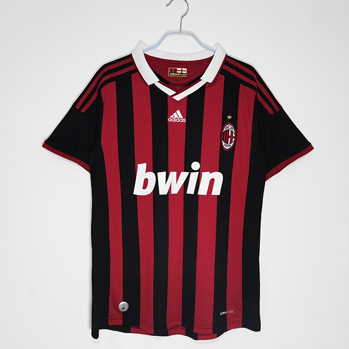 2009/10 Retro AC Milan Home Red Jersey version short sleeve-8833767