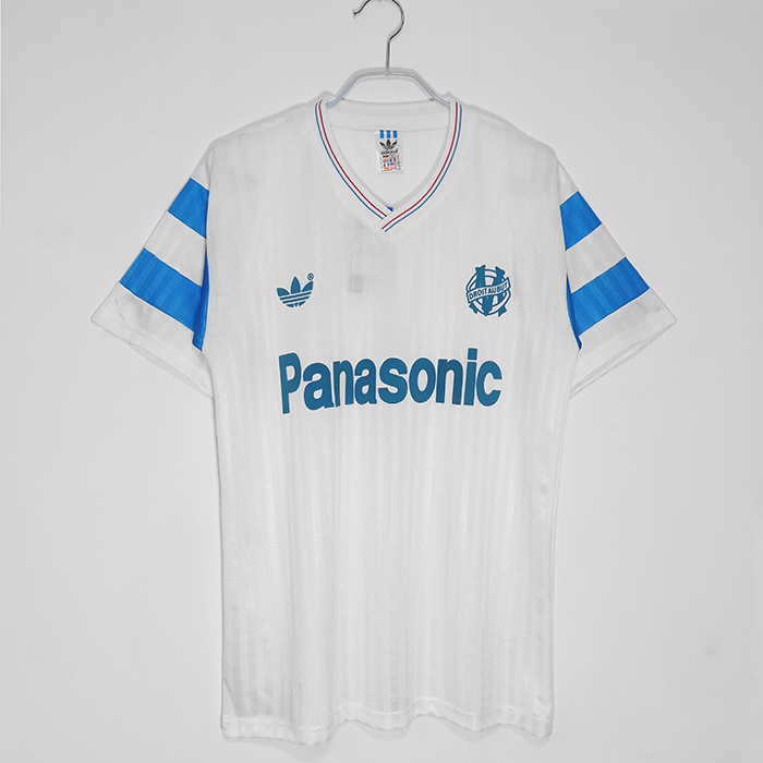 1990 Retro Marseille Home White Jersey version short sleeve-7495532