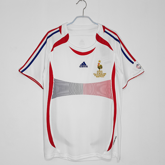 2006 Retro France Away White Jersey version short sleeve-5704516
