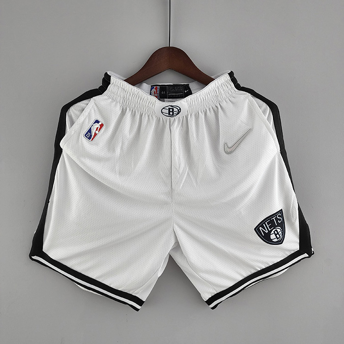 75th anniversary Brooklyn Nets White NBA shorts-6740173