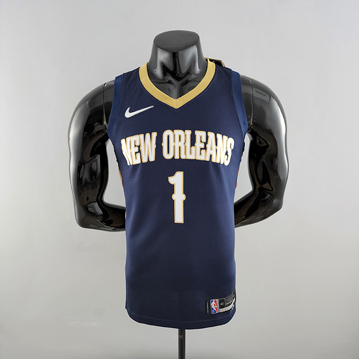 75th Anniversary New Orleans Pelicans Williams #1 Navy Blue NBA Jersey-2728936