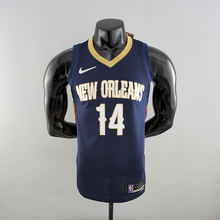 75th Anniversary New Orleans Pelicans Ingram #14 Navy Blue NBA Jersey-2228364
