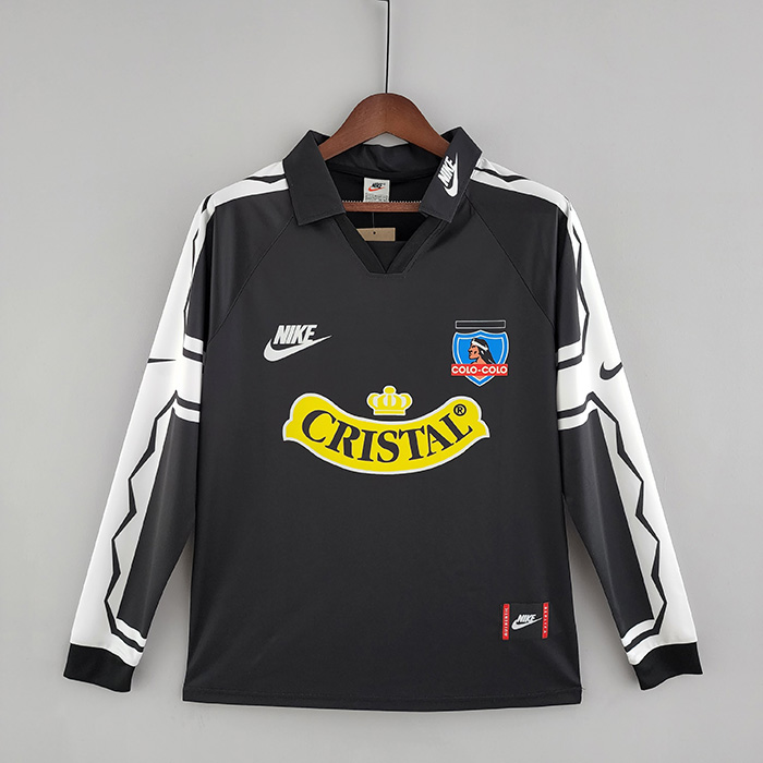 Retro 1995 Colo Colo Away White Black Jersey version Long Sleeve-7153042