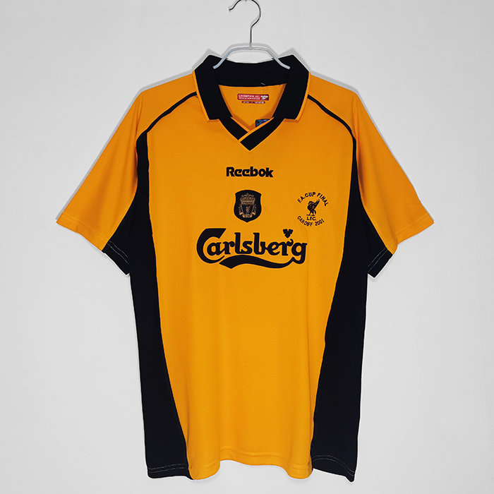 Retro 2000/01 Liverpool Yellow Jersey version short sleeve-7729575