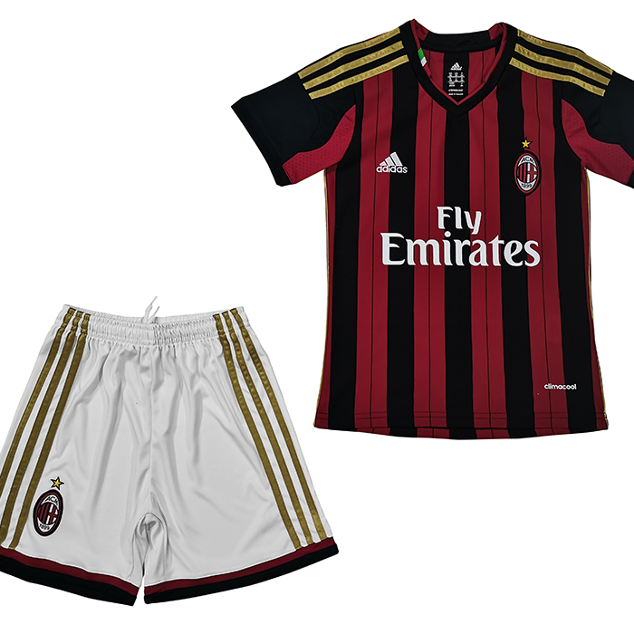 2013/14 Retro AC Milan Home suit short sleeve kit Jersey (Shirt + Short )-9830349