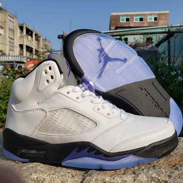 Air Jordan 5 AJ5 Easter High Running Shoes-White/Black-8110714