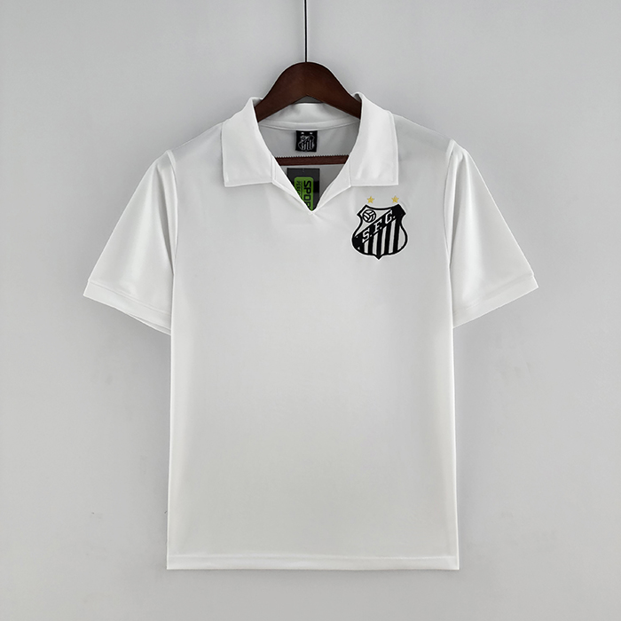 Retro Santos 1970 home White Jersey version short sleeve-1933600