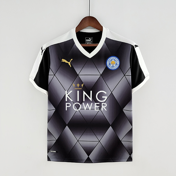 Retro Leicester City 15/16 away Black Jersey version short sleeve-6089859
