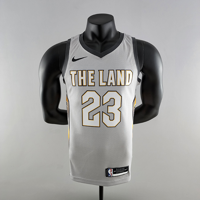 2018 JAMES #23 Cleveland Cavaliers Grey NBA Jersey-5472366