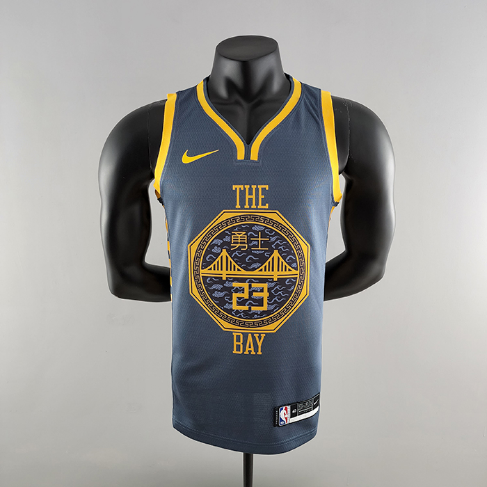 2018 GREEN #23 Golden State Warriors Grey NBA Jersey-7356126