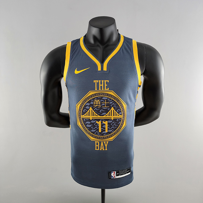 2018 HOMPSON #11 Golden State Warriors Grey NBA Jersey-4231648