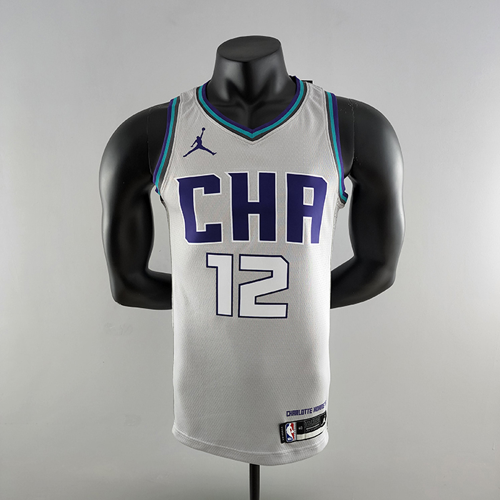 2019 Oubre jr. #12 Charlotte Hornets Grey NBA Jersey-3906998