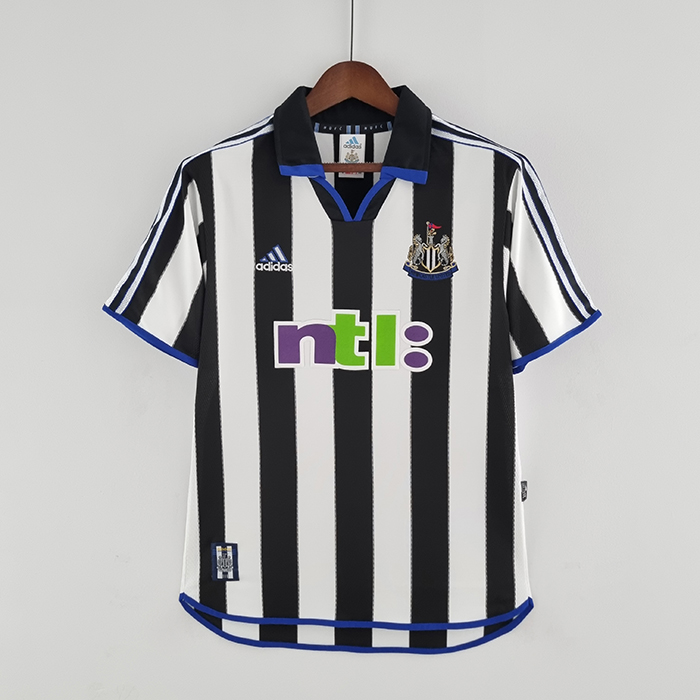 Retro 00/01 Newcastle United home White Black Jersey version short sleeve-4358097