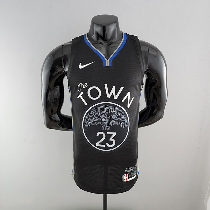2020 GREEN #23 Warriors City Edition Black and Grey NBA Jersey-2663309