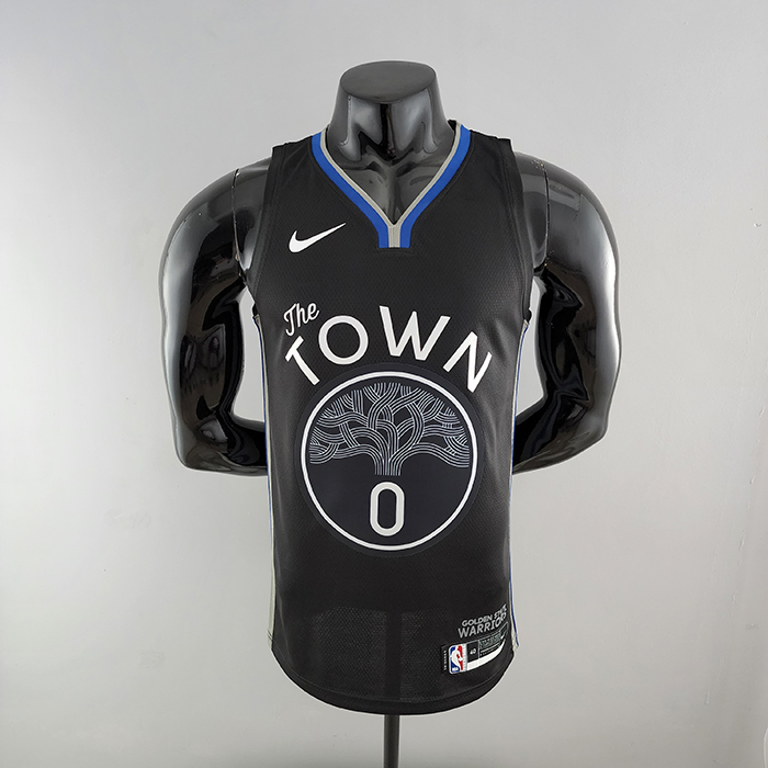 2020 PAYTON II#0 Warriors City Edition Black and Grey NBA Jersey-9182897