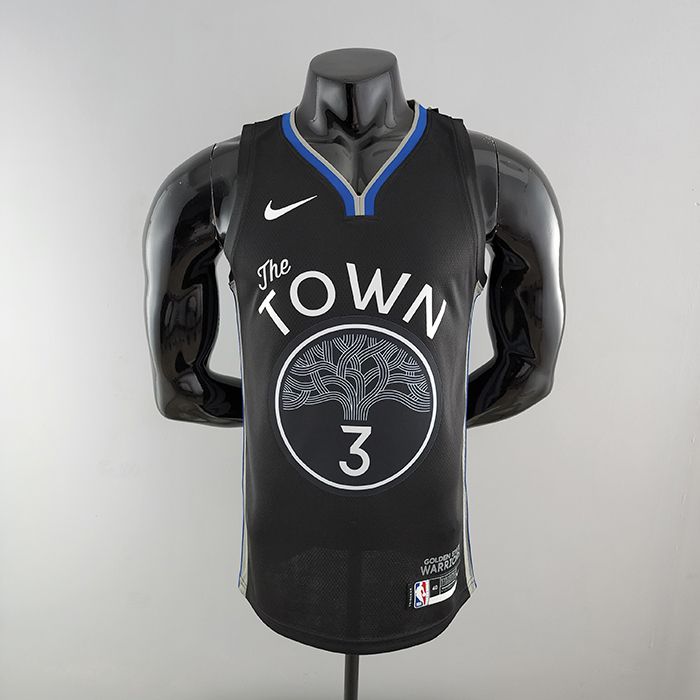 2020 POOLE#3 Warriors City Edition Black Grey NBA Jersey-7554389