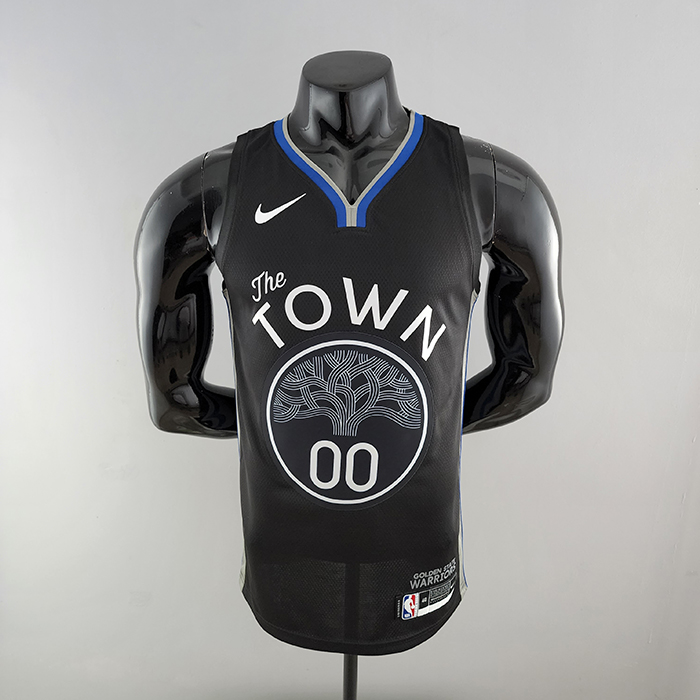 2020 KUMINGA#00 Warriors City Edition Black and Grey NBA Jersey-9634708