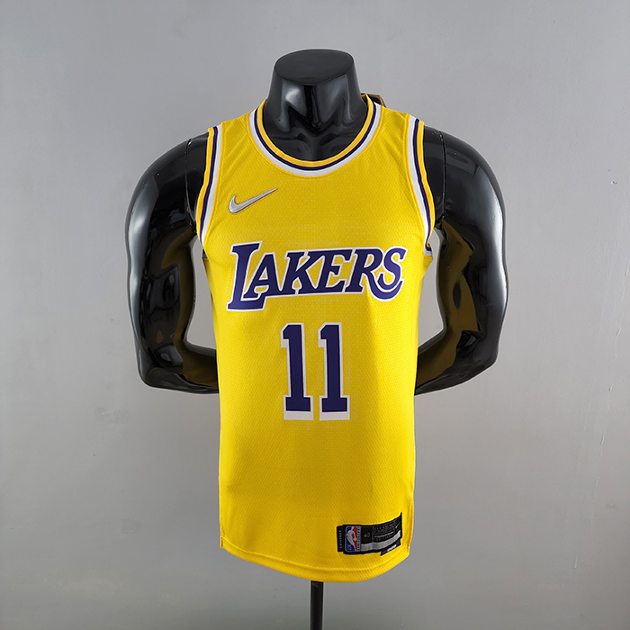 75th Anniversary IRVING #11 Los Angeles Lakers Yellow NBA Jersey-8383142
