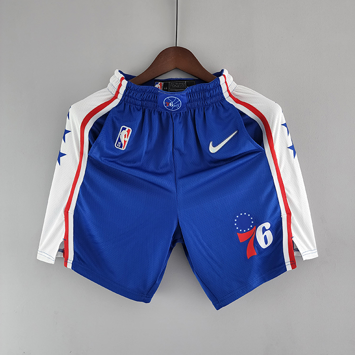 75th Anniversary Philadelphia 76ers NBA Shorts Blue White-6724836