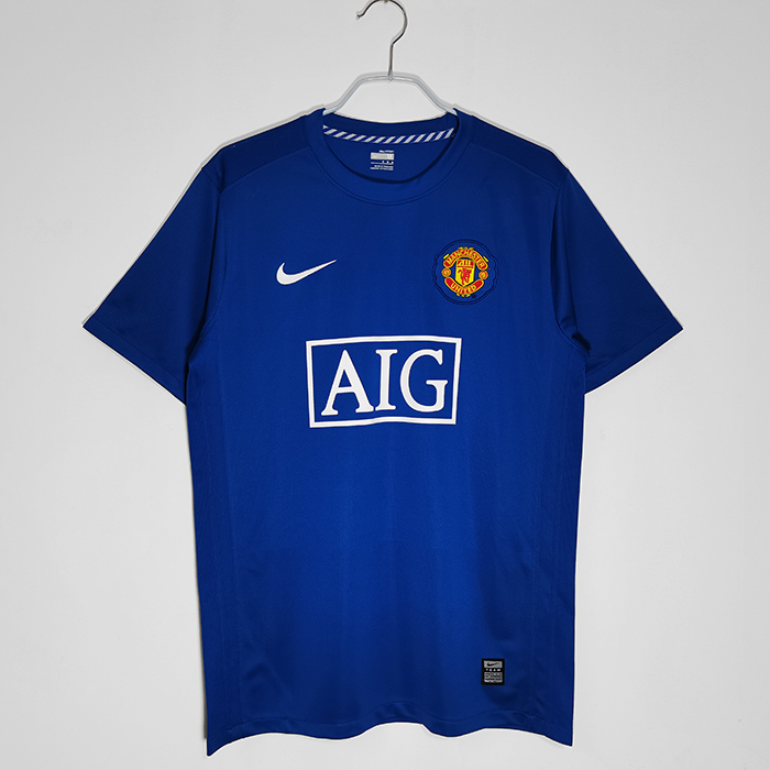 2008/09 Retro Manchester United M-U Second Away Blue Jersey version short sleeve-6332788