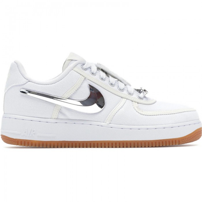 Travis Scott x Air Force 1 AF1 Running Shoes-White/Khkai-9302521