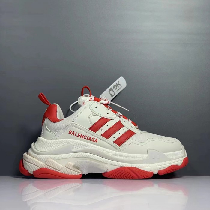 Balenciaga Triple S Sneaker 17FW ins Running Shoes-White/Red-5223076