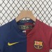 Retro 08/09 Kids Barcelona Home Navy Blue Red Kids Jersey Kit short Sleeve (Shirt + Short)-6550816