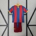 Retro 10/11 Kids Barcelona Home Navy Blue Red Kids Jersey Kit short Sleeve (Shirt + Short)-3413382