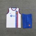 24/25 Barcelona Training White Blue Jersey Kit Sleeveless (Vest + Short)-8349445