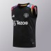 24/25 Manchester United M-U Training Black Jersey Kit Sleeveless (Vest + Short)-5975517