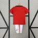Retro kids 09/10 Manchester United M-U Home Red Black Kids Jersey Kit short Sleeve (Shirt + Short)-5610260