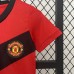 Retro kids 09/10 Manchester United M-U Home Red Black Kids Jersey Kit short Sleeve (Shirt + Short)-5610260