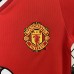 Retro 00/01 Kids Manchester United M-U Home Red White Kids Jersey Kit short sleeve (Shirt + Short)-9673766