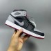 Air Jordan 1 Mid Bred Shadow High Running Shoes-Black/Gray-393306