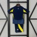 24/25 Kids Al-Nassr FC Riyadh Victory Away Navy Blue Yellow Kids Jersey Kit short sleeve (Shirt + Short)-2704265