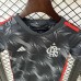 24/25 Kids Flamengo Third Away Gray Black Kids Jersey Kit short sleeve (Shirt + Short)-5550752
