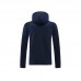 24/25 Paris Saint-Germain PSG Navy Blue Hooded Edition Classic Jacket Training Suit (Top+Pant)-5139552