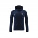 24/25 Paris Saint-Germain PSG Navy Blue Hooded Edition Classic Jacket Training Suit (Top+Pant)-5139552
