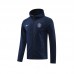 24/25 Paris Saint-Germain PSG Navy Blue Hooded Edition Classic Jacket Training Suit (Top+Pant)-5139552