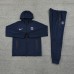 24/25 Paris Saint-Germain PSG Navy Blue Hooded Edition Classic Jacket Training Suit (Top+Pant)-5139552